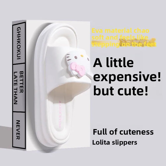 Cute cartoon character Hello kitty soft non-slip slippers Cute and sweet design Indoor anti-odor slippers Festive gift Wholesale