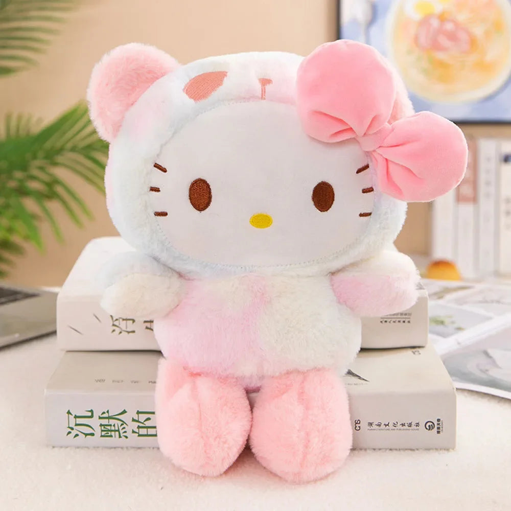 25CM Kawaii Sanrio Plush Hello Kitty Cinnamonroll Kuromi Pochacco Stuffed Plush Doll Cartoon Cute Toys Children Birthday Gifts