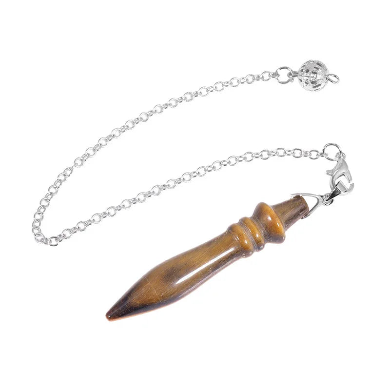 Egyptian Healing Crystal Pendulums for Dowsing Divination Natural Stone Pendant Amethyst Pink Quartz Spirituel Pendulos X212