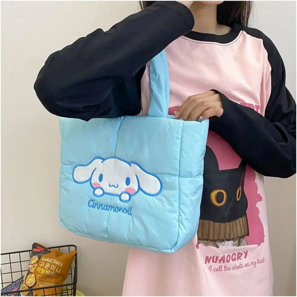 Sanrio Down bag Kuromi Cinnamoroll Melody Cartoon Anime Hellokitty Crossbody Cosmetic Handbag Storage Bags Women Girls Gifts