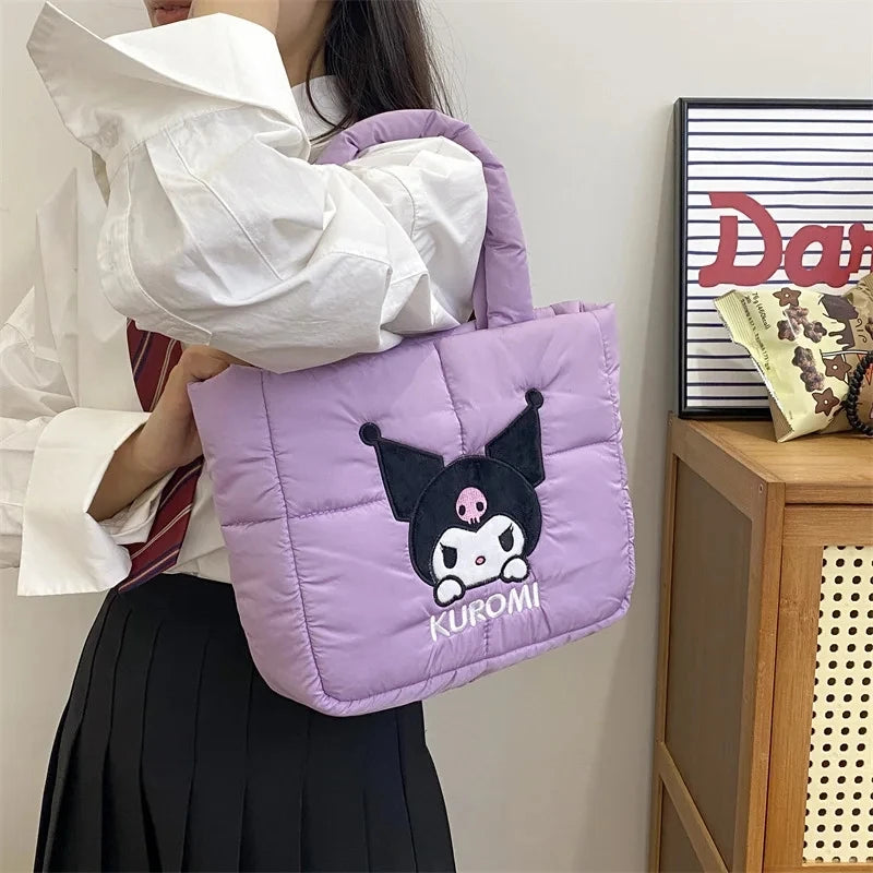 Sanrio Down bag Kuromi Cinnamoroll Melody Cartoon Anime Hellokitty Crossbody Cosmetic Handbag Storage Bags Women Girls Gifts