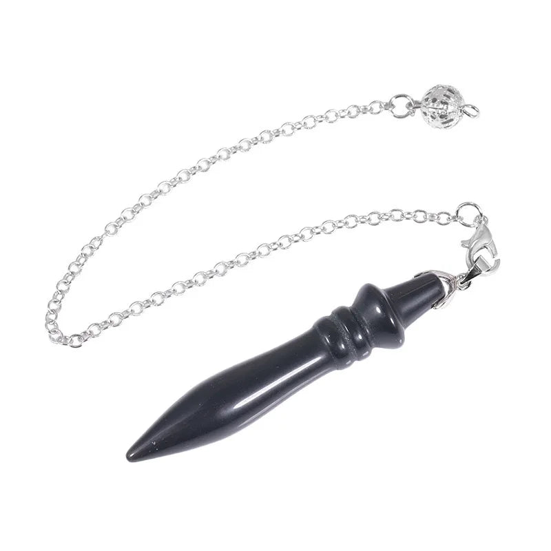 Egyptian Healing Crystal Pendulums for Dowsing Divination Natural Stone Pendant Amethyst Pink Quartz Spirituel Pendulos X212