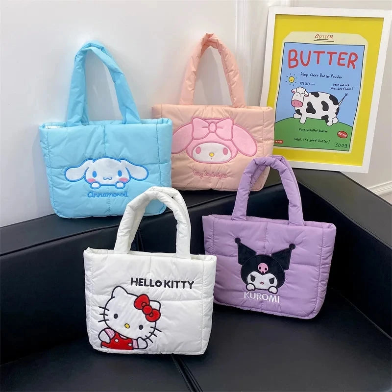 Sanrio Down bag Kuromi Cinnamoroll Melody Cartoon Anime Hellokitty Crossbody Cosmetic Handbag Storage Bags Women Girls Gifts