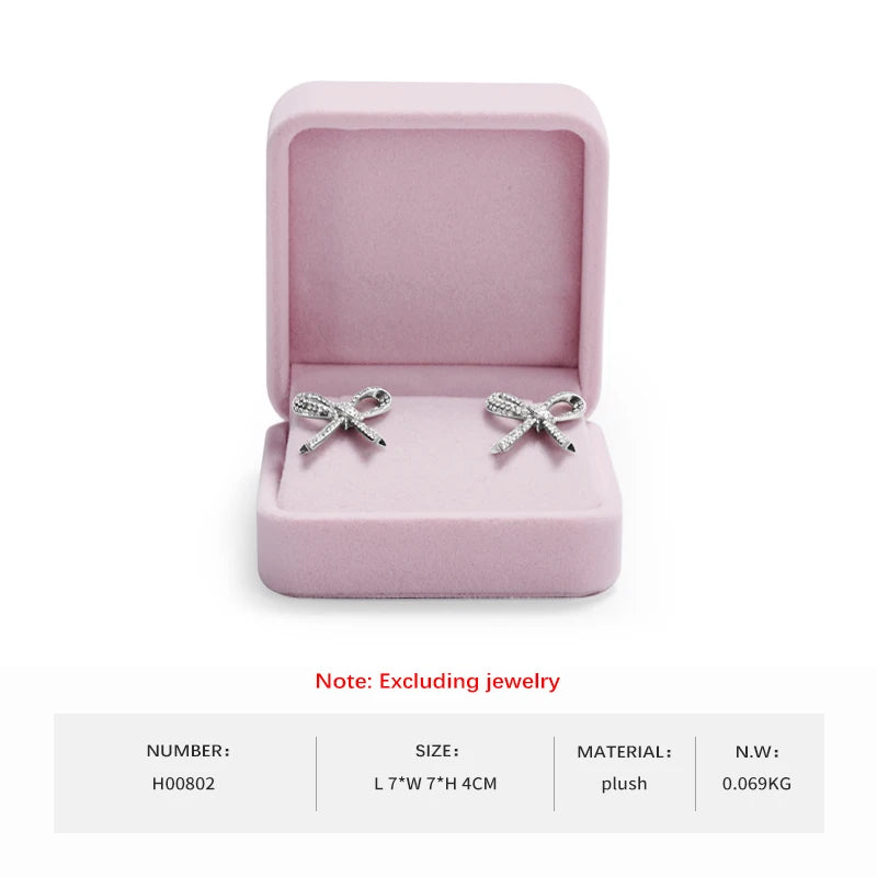 Oirlv Velvet Ring Box Pink Earring Jewelry Box Necklace Bracelet Storage Case Jewelry Gift Box for Wedding Jewelry Organizer Box
