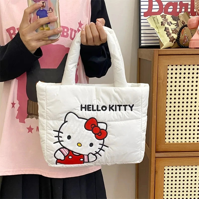 Sanrio Down bag Kuromi Cinnamoroll Melody Cartoon Anime Hellokitty Crossbody Cosmetic Handbag Storage Bags Women Girls Gifts