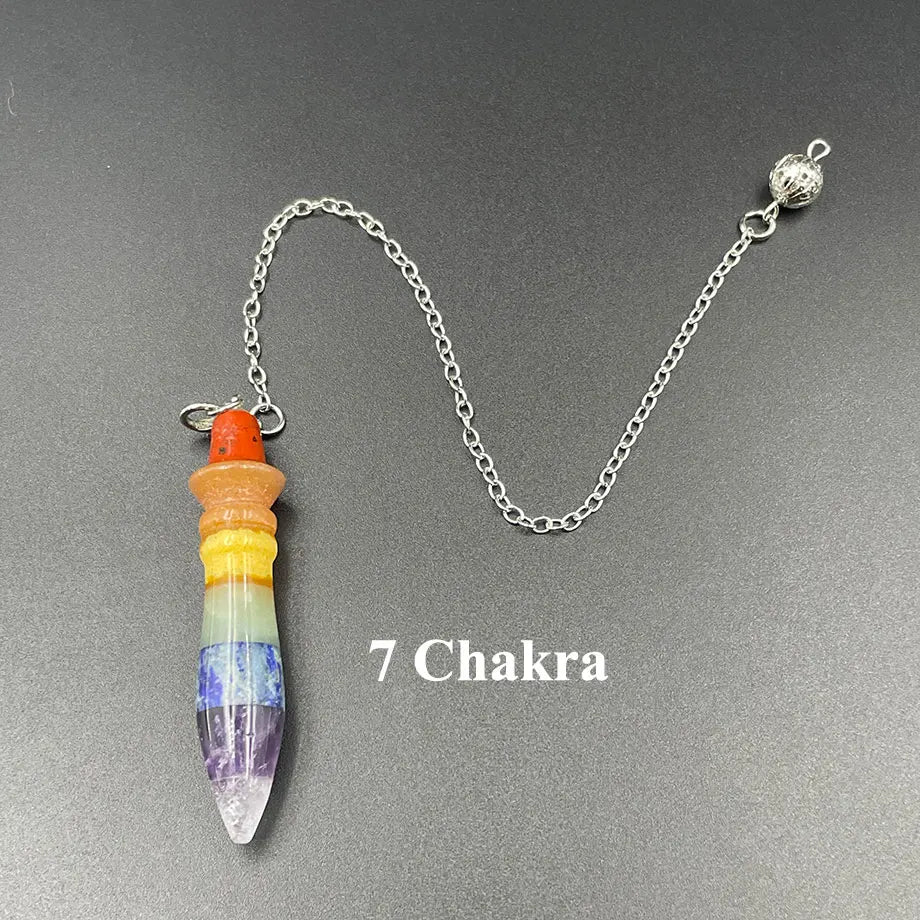 Egyptian Healing Crystal Pendulums for Dowsing Divination Natural Stone Pendant Amethyst Pink Quartz Spirituel Pendulos X212