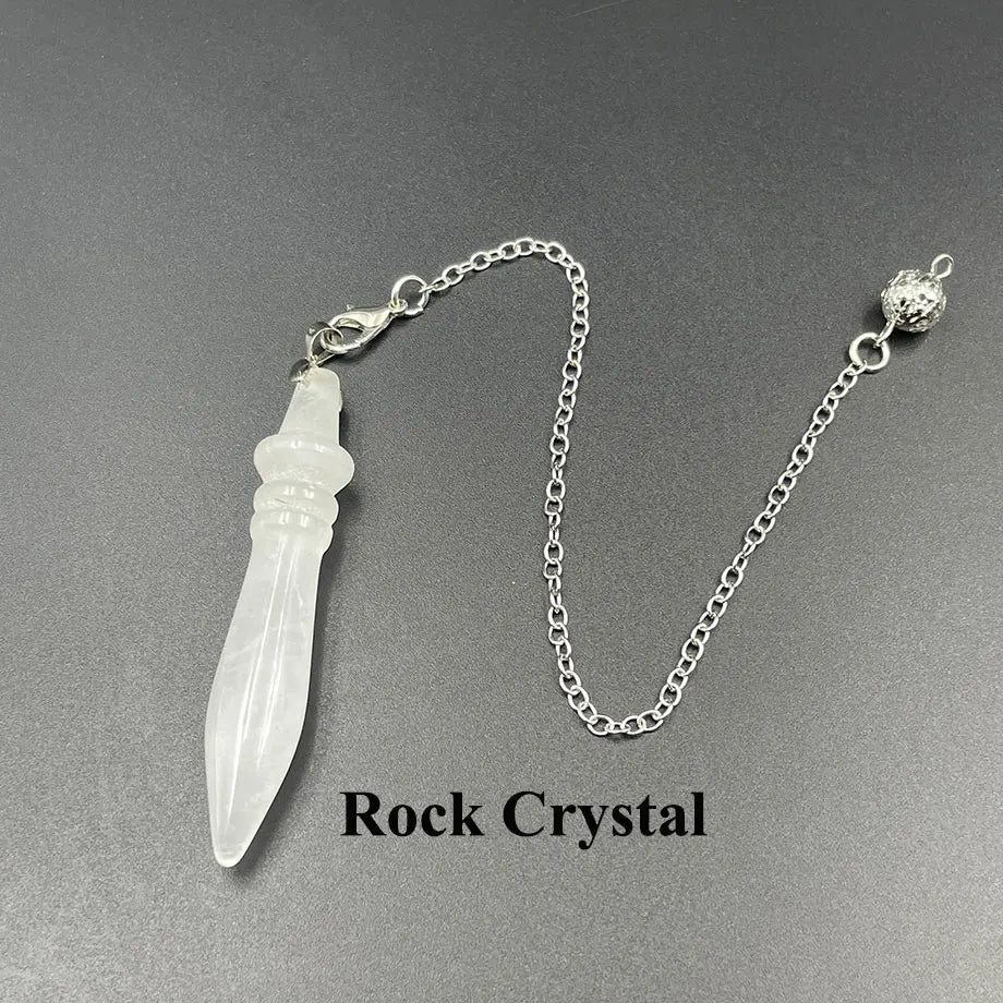 Egyptian Healing Crystal Pendulums for Dowsing Divination Natural Stone Pendant Amethyst Pink Quartz Spirituel Pendulos X212