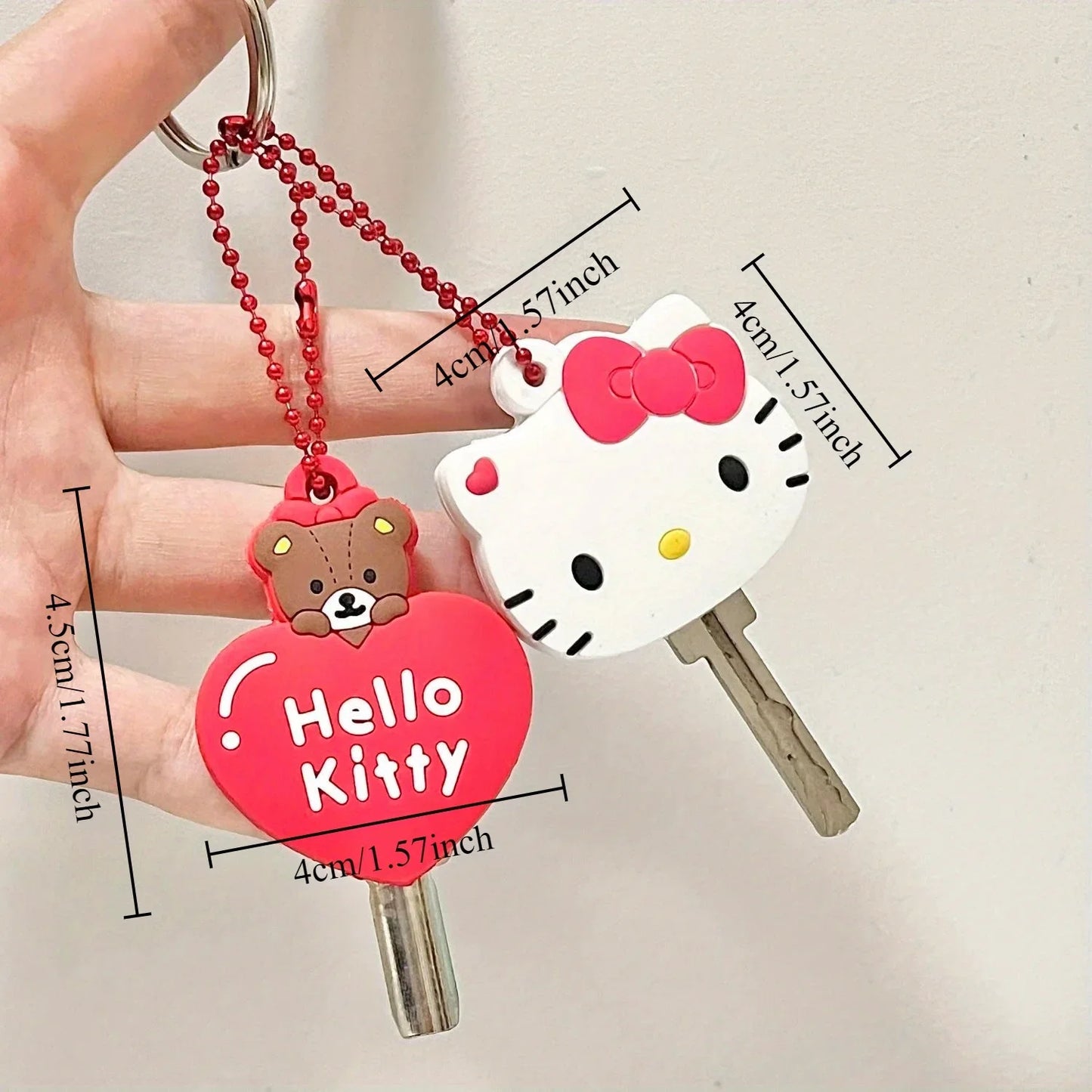 Kawaii Sanrio Hello Kitty Silicone Key Dustproof Protective Cover Cartoon Anime My Melody Portable Anti-lost Keychain Girls Gift