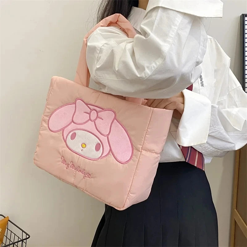 Sanrio Down bag Kuromi Cinnamoroll Melody Cartoon Anime Hellokitty Crossbody Cosmetic Handbag Storage Bags Women Girls Gifts