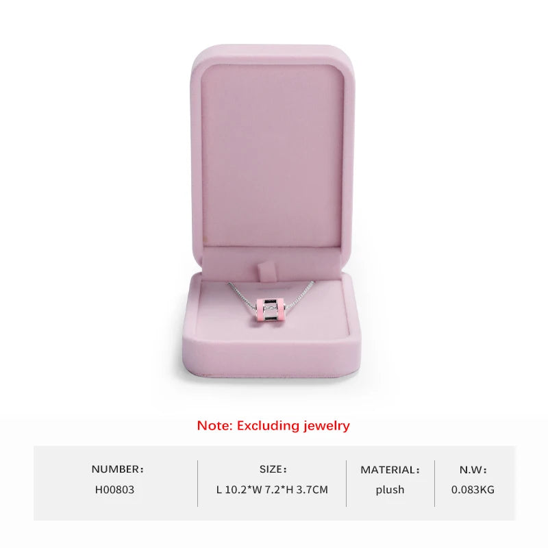 Oirlv Velvet Ring Box Pink Earring Jewelry Box Necklace Bracelet Storage Case Jewelry Gift Box for Wedding Jewelry Organizer Box