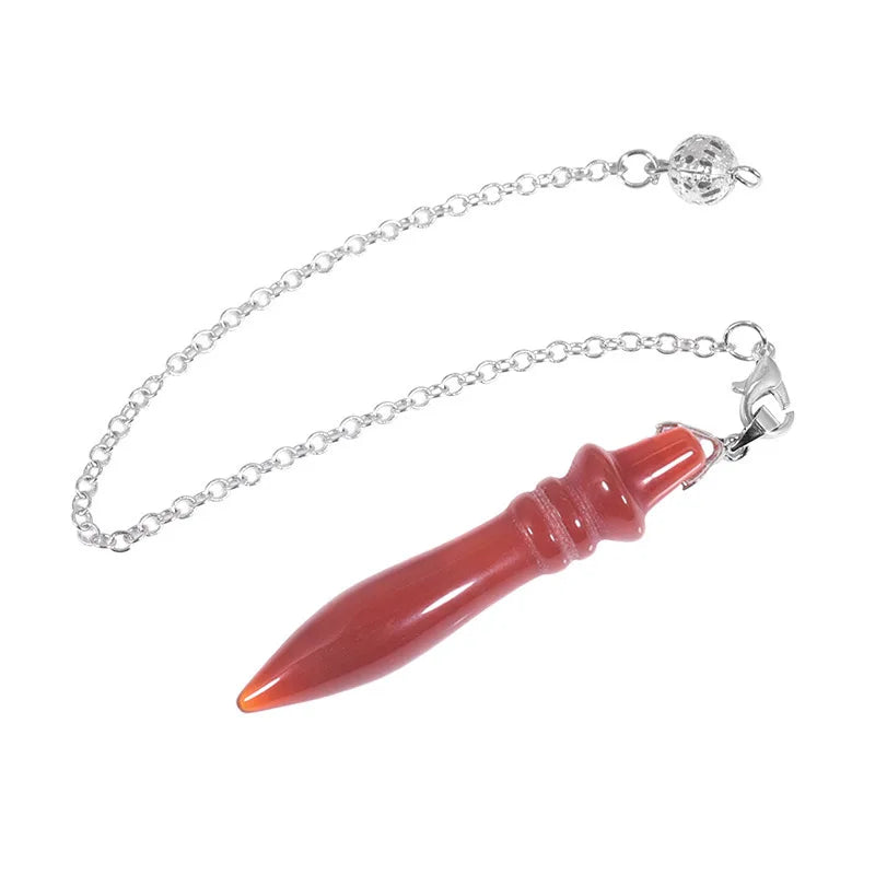 Egyptian Healing Crystal Pendulums for Dowsing Divination Natural Stone Pendant Amethyst Pink Quartz Spirituel Pendulos X212