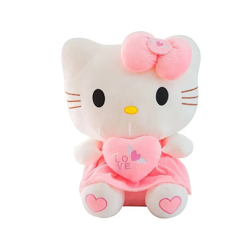 Newest Hello Kitty Cat Plush Dolls Stuffed Animal Toy Cartoon Cute Pink Heart Kitten Pillow Kids Brithday Christmas Gifts
