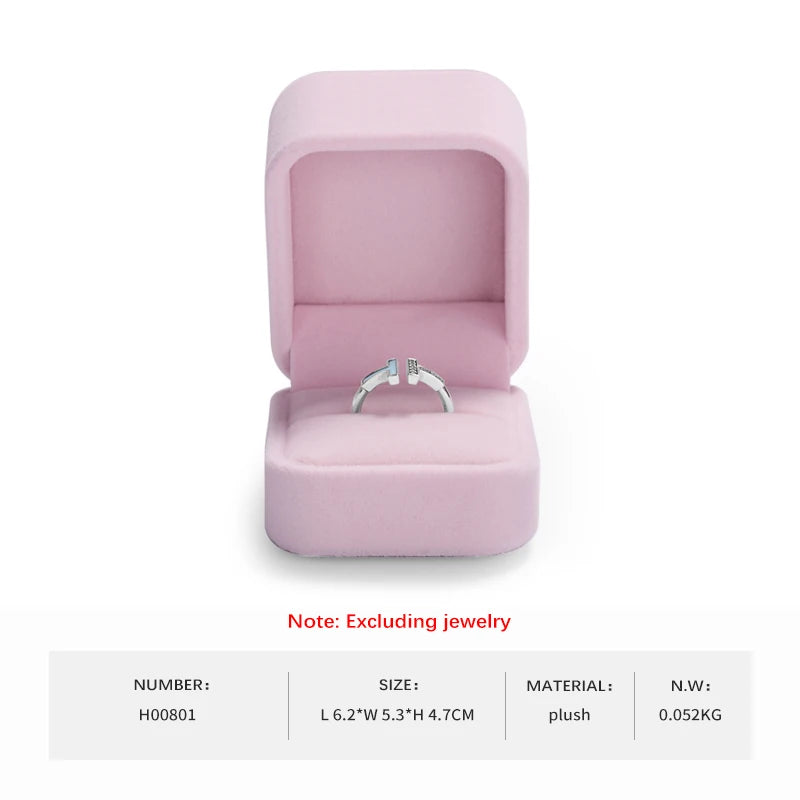 Oirlv Velvet Ring Box Pink Earring Jewelry Box Necklace Bracelet Storage Case Jewelry Gift Box for Wedding Jewelry Organizer Box