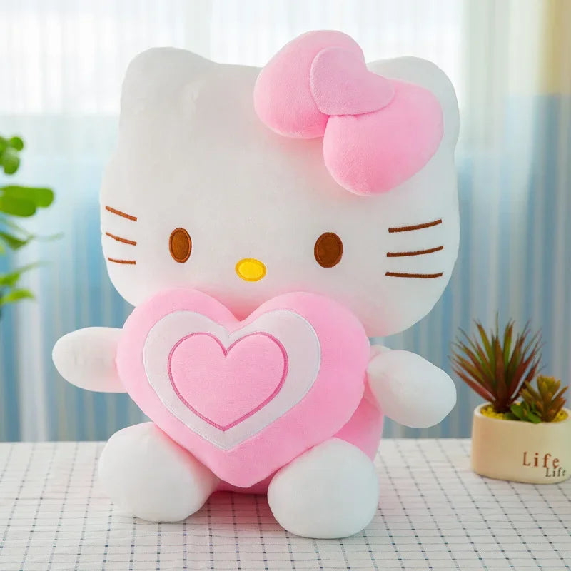 Newest Hello Kitty Cat Plush Dolls Stuffed Animal Toy Cartoon Cute Pink Heart Kitten Pillow Kids Brithday Christmas Gifts