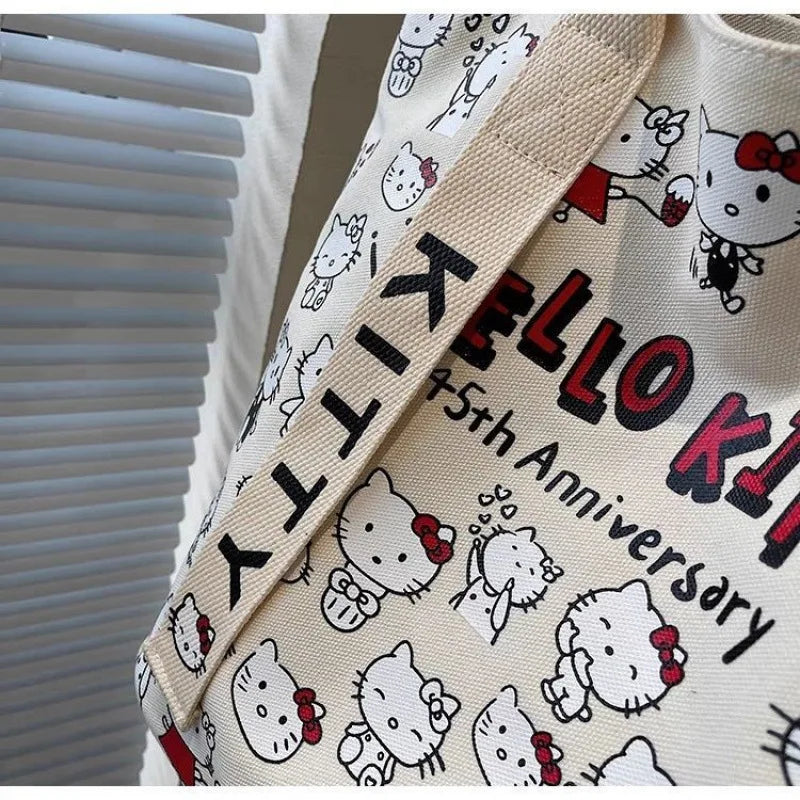Sanrio Hello Kitty Shoulder Bag Cute Cartoon KT Cat Handbag Girls Backpack Schoolbag Holiday Gifts