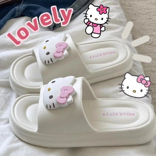 Cute cartoon character Hello kitty soft non-slip slippers Cute and sweet design Indoor anti-odor slippers Festive gift Wholesale
