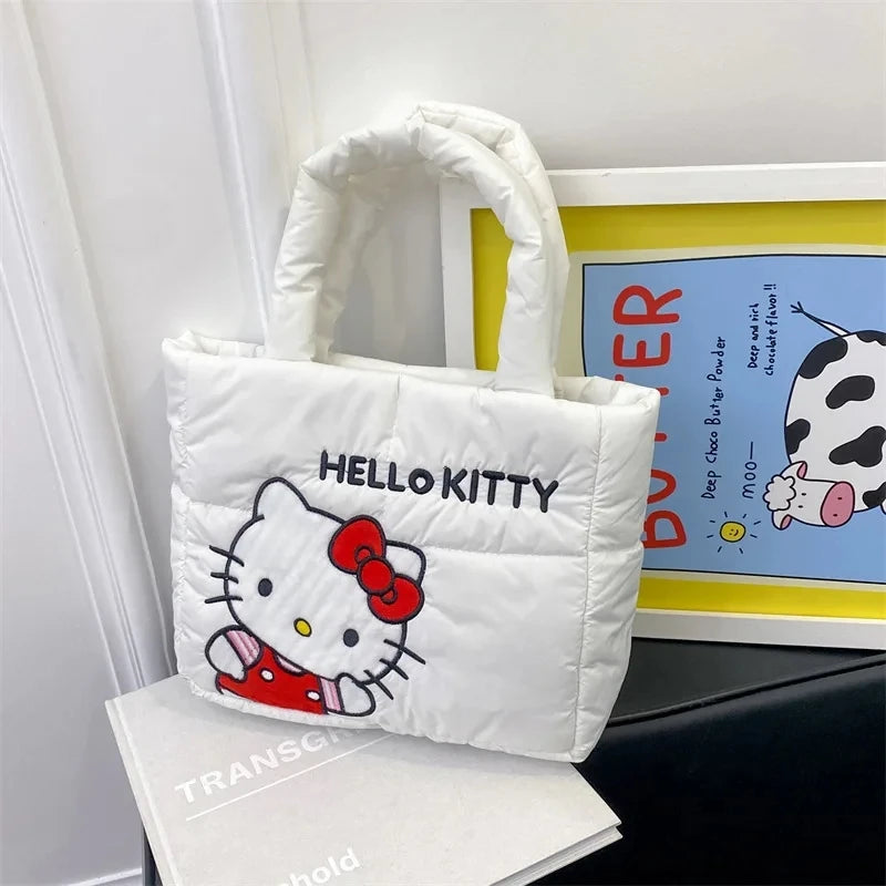 Sanrio Down bag Kuromi Cinnamoroll Melody Cartoon Anime Hellokitty Crossbody Cosmetic Handbag Storage Bags Women Girls Gifts