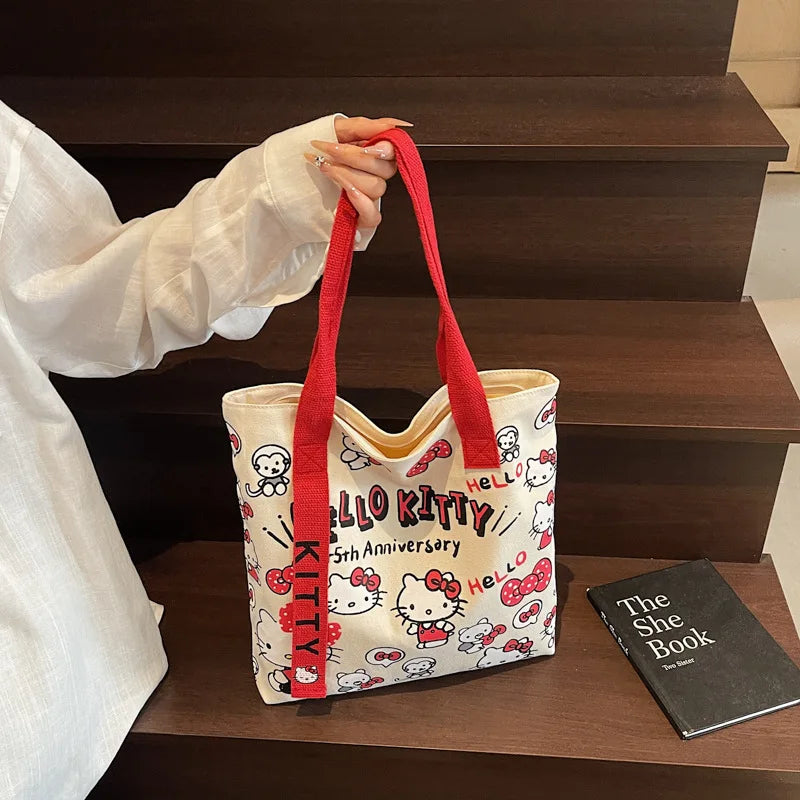 Sanrio Hello Kitty Shoulder Bag Cute Cartoon KT Cat Handbag Girls Backpack Schoolbag Holiday Gifts