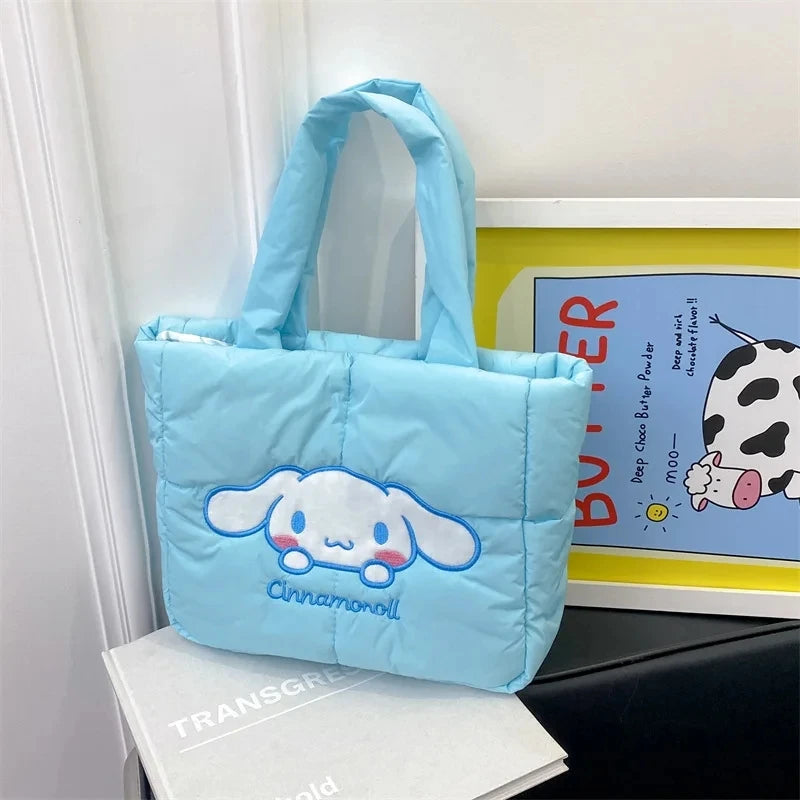 Sanrio Down bag Kuromi Cinnamoroll Melody Cartoon Anime Hellokitty Crossbody Cosmetic Handbag Storage Bags Women Girls Gifts
