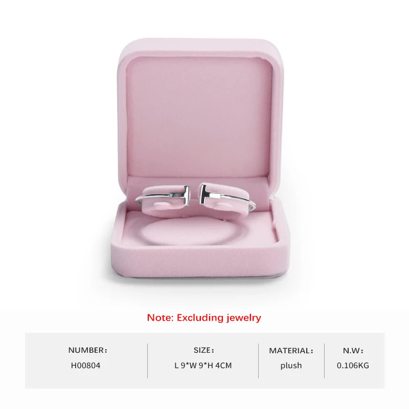 Oirlv Velvet Ring Box Pink Earring Jewelry Box Necklace Bracelet Storage Case Jewelry Gift Box for Wedding Jewelry Organizer Box