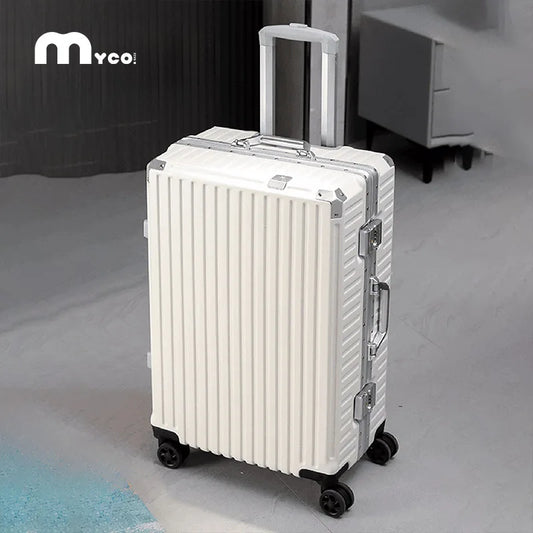 Trolley Luggage 20 24 26 28" Aluminum Frame Rolling Luggage Case USB Travel Suitcase on Wheels Combination Lock Carry on Luggage
