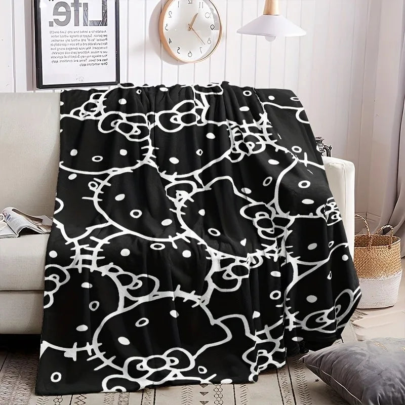JIT Hello Kitty Pink Blanket Cute Cartoon Printed for Bedroom Living Room Decorative Cozy Soft Durable High Quality for Bedding