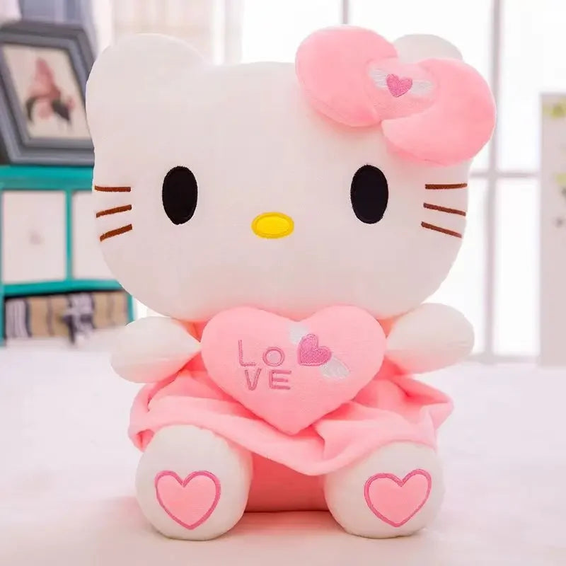 Newest Hello Kitty Cat Plush Dolls Stuffed Animal Toy Cartoon Cute Pink Heart Kitten Pillow Kids Brithday Christmas Gifts