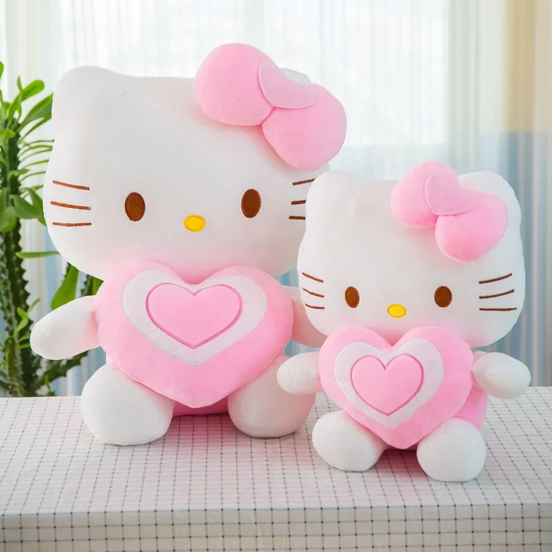 Newest Hello Kitty Cat Plush Dolls Stuffed Animal Toy Cartoon Cute Pink Heart Kitten Pillow Kids Brithday Christmas Gifts