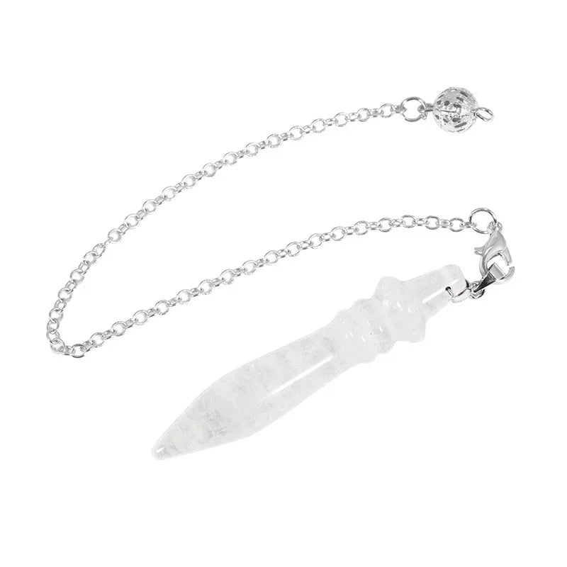 Egyptian Healing Crystal Pendulums for Dowsing Divination Natural Stone Pendant Amethyst Pink Quartz Spirituel Pendulos X212