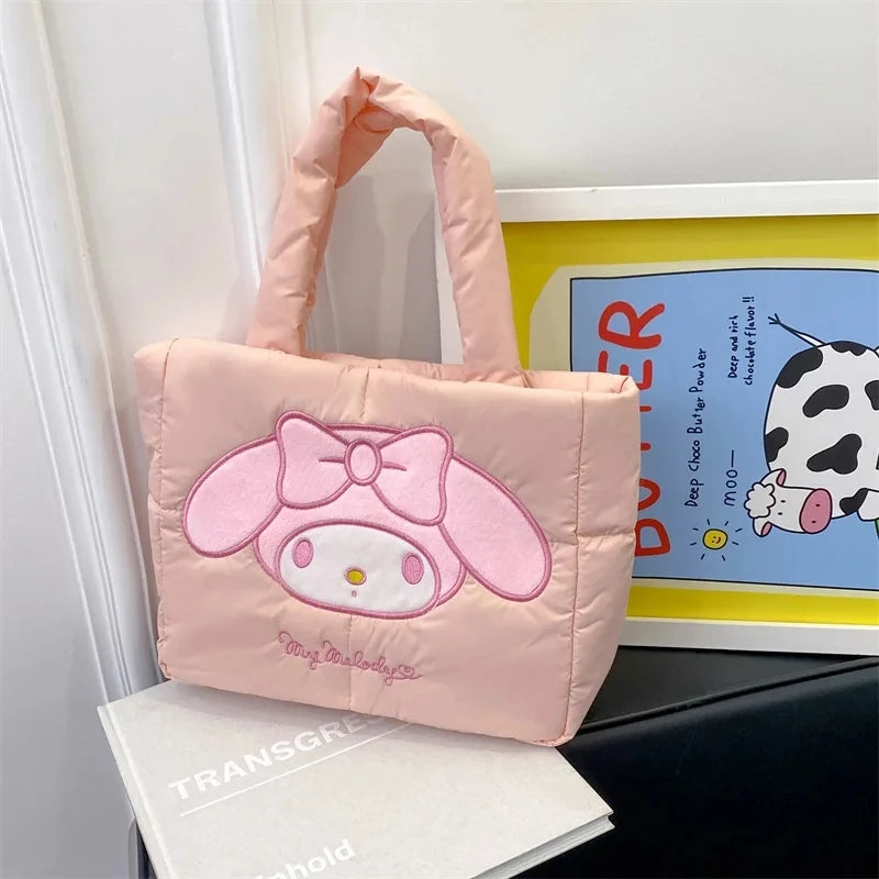 Sanrio Down bag Kuromi Cinnamoroll Melody Cartoon Anime Hellokitty Crossbody Cosmetic Handbag Storage Bags Women Girls Gifts