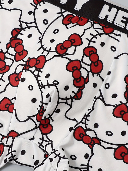 6pcs Hello Kitty Print unisex Sports Boxers Pantie Trunks Underwear Plus Size Breathable Fast Drying Underwear Women's BoxerBrief