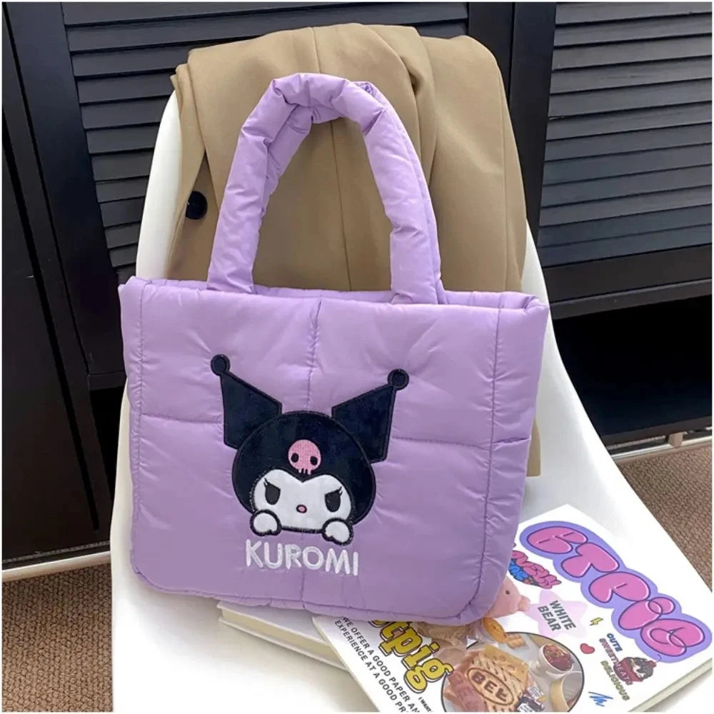 Sanrio Down bag Kuromi Cinnamoroll Melody Cartoon Anime Hellokitty Crossbody Cosmetic Handbag Storage Bags Women Girls Gifts